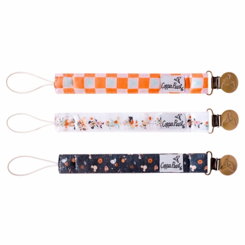 Copper Pearl NWT Mickey Mouse's Boo Bash Binky Clip Set 3 Pack
